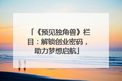 《预见独角兽》栏目：解锁创业密码，助力梦想启航