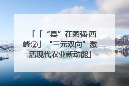 「“县”在图强·西峰②」“三元双向”激活现代农业新动能
