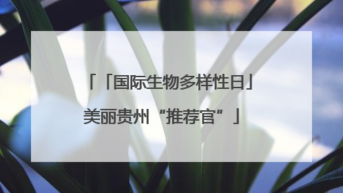 「国际生物多样性日」美丽贵州“推荐官”