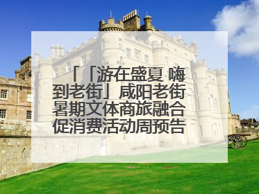 「游在盛夏 嗨到老街」咸阳老街暑期文体商旅融合促消费活动周预告来了！