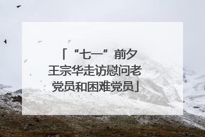 “七一”前夕 王宗华走访慰问老党员和困难党员