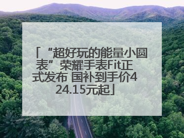 “超好玩的能量小圆表”荣耀手表Fit正式发布 国补到手价424.15元起