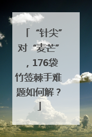 “针尖”对“麦芒”，176袋竹签棘手难题如何解？