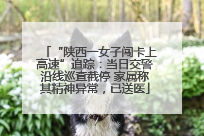 “陕西一女子闯卡上高速”追踪：当日交警沿线巡查截停 家属称其精神异常，已送医