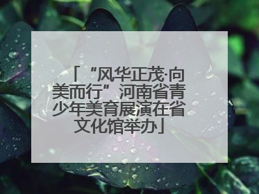 “风华正茂·向美而行”河南省青少年美育展演在省文化馆举办
