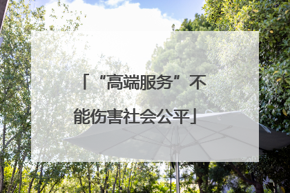 “高端服务”不能伤害社会公平