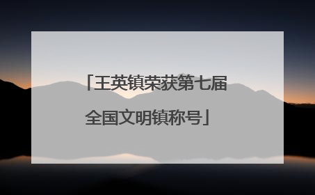 王英镇荣获第七届全国文明镇称号