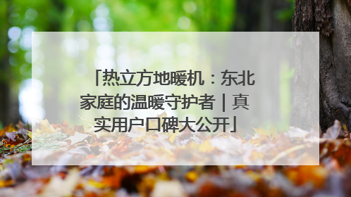 热立方地暖机：东北家庭的温暖守护者｜真实用户口碑大公开