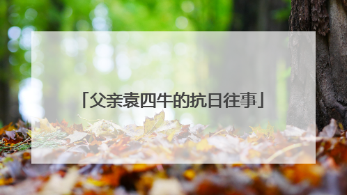 父亲袁四牛的抗日往事