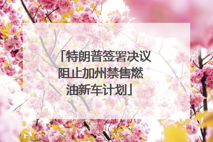 特朗普签署决议 阻止加州禁售燃油新车计划
