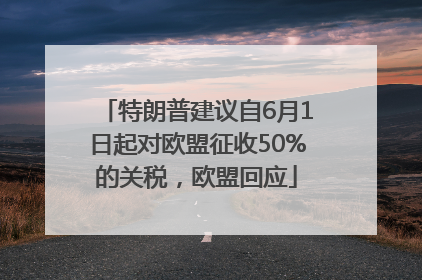 特朗普建议自6月1日起对欧盟征收50%的关税，欧盟回应