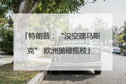 特朗普：“没空理马斯克” 欧洲抛橄榄枝
