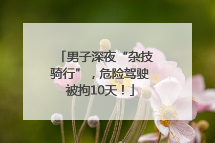 男子深夜“杂技骑行”，危险驾驶被拘10天！