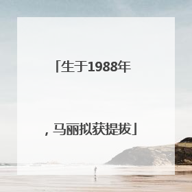 生于1988年，马丽拟获提拔