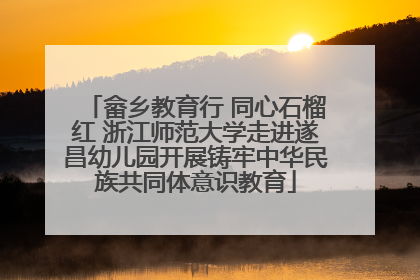 畲乡教育行 同心石榴红 浙江师范大学走进遂昌幼儿园开展铸牢中华民族共同体意识教育