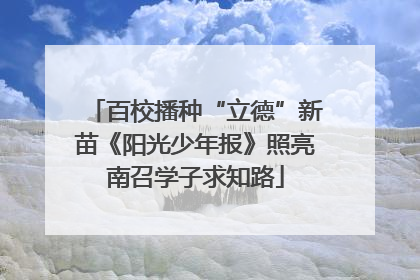 百校播种“立德”新苗《阳光少年报》照亮南召学子求知路