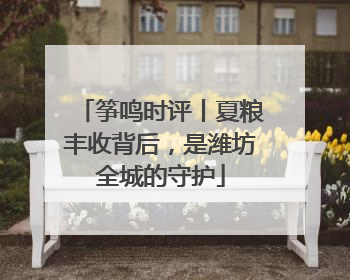 筝鸣时评丨夏粮丰收背后，是潍坊全城的守护