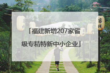 福建新增207家省级专精特新中小企业