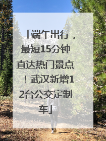 端午出行，最短15分钟直达热门景点！武汉新增12台公交定制车