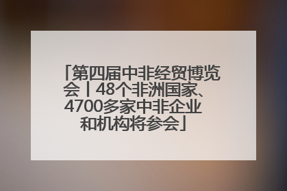 第四届中非经贸博览会丨48个非洲国家、4700多家中非企业和机构将参会