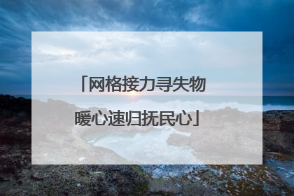 网格接力寻失物 暖心速归抚民心