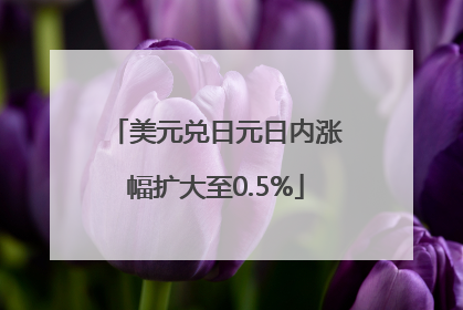 美元兑日元日内涨幅扩大至0.5%