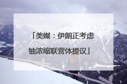 美媒：伊朗正考虑铀浓缩联营体提议