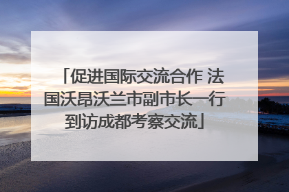 促进国际交流合作 法国沃昂沃兰市副市长一行到访成都考察交流