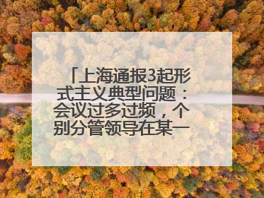 上海通报3起形式主义典型问题：会议过多过频，个别分管领导在某一天同一时段需参加3个会议