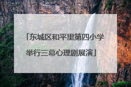 东城区和平里第四小学举行三幕心理剧展演