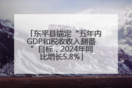 东平县锚定“五年内GDP和税收收入翻番”目标，2024年同比增长5.8%