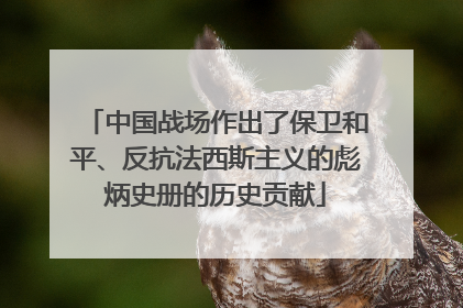 中国战场作出了保卫和平、反抗法西斯主义的彪炳史册的历史贡献