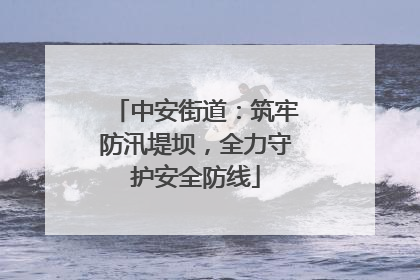 中安街道：筑牢防汛堤坝，全力守护安全防线