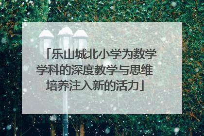 乐山城北小学为数学学科的深度教学与思维培养注入新的活力