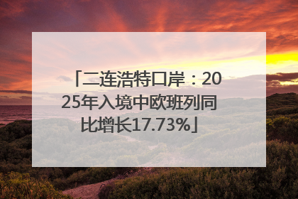二连浩特口岸：2025年入境中欧班列同比增长17.73%