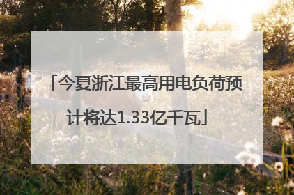 今夏浙江最高用电负荷预计将达1.33亿千瓦