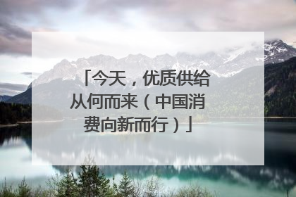 今天，优质供给从何而来（中国消费向新而行）