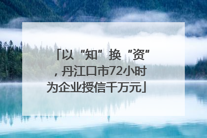 以“知”换“资”，丹江口市72小时为企业授信千万元