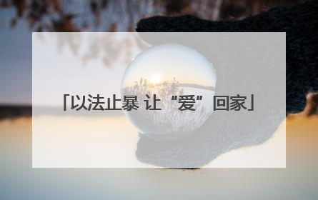 以法止暴 让“爱”回家