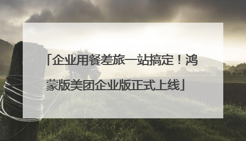 企业用餐差旅一站搞定！鸿蒙版美团企业版正式上线