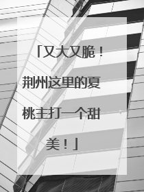 又大又脆！荆州这里的夏桃主打一个甜美！