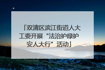 双清区滨江街道人大工委开展“法治护绿护安人大行”活动