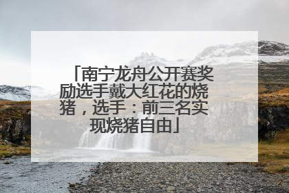 南宁龙舟公开赛奖励选手戴大红花的烧猪，选手：前三名实现烧猪自由