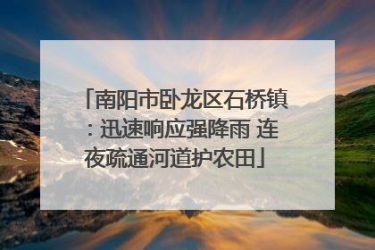 南阳市卧龙区石桥镇：迅速响应强降雨 连夜疏通河道护农田