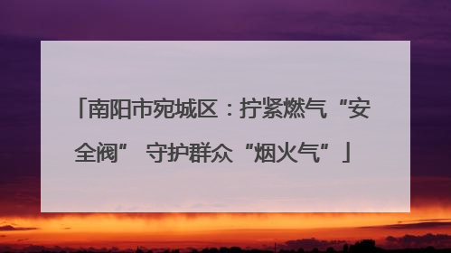 南阳市宛城区：拧紧燃气“安全阀” 守护群众“烟火气”
