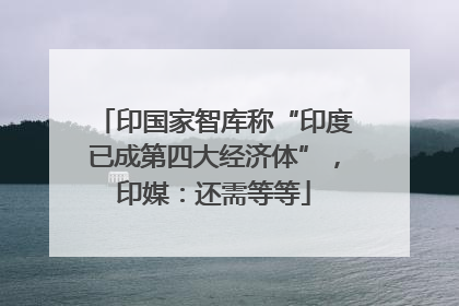 印国家智库称“印度已成第四大经济体”，印媒：还需等等