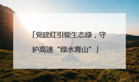 党建红引领生态绿，守护高速“绿水青山”