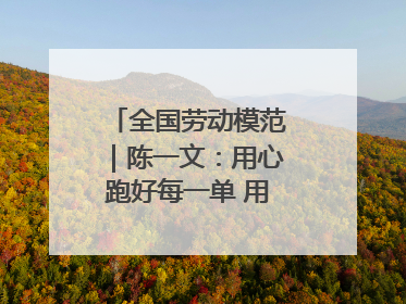 全国劳动模范｜陈一文：用心跑好每一单 用爱回馈这座城