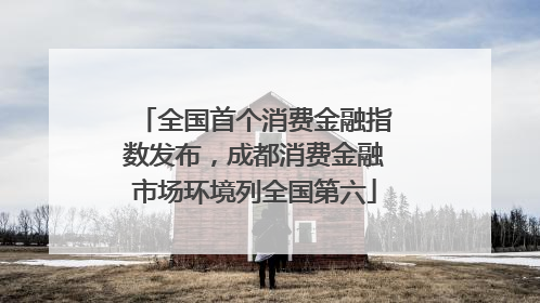 全国首个消费金融指数发布，成都消费金融市场环境列全国第六