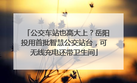 公交车站也高大上？岳阳投用首批智慧公交站台，可无线充电还带卫生间